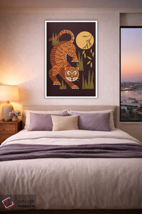 تابلو مدرن ماه ببر اثر رنیا ال. تول - D3W