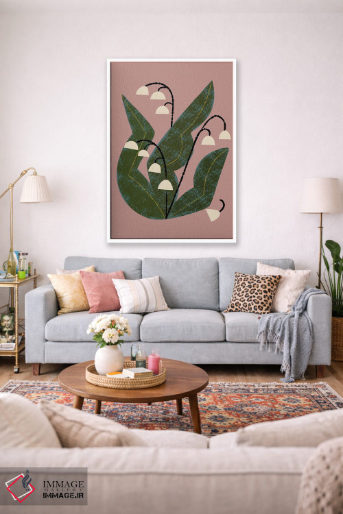 تابلو مدرن گل موگه اثر رنیا ال. تول - D1W