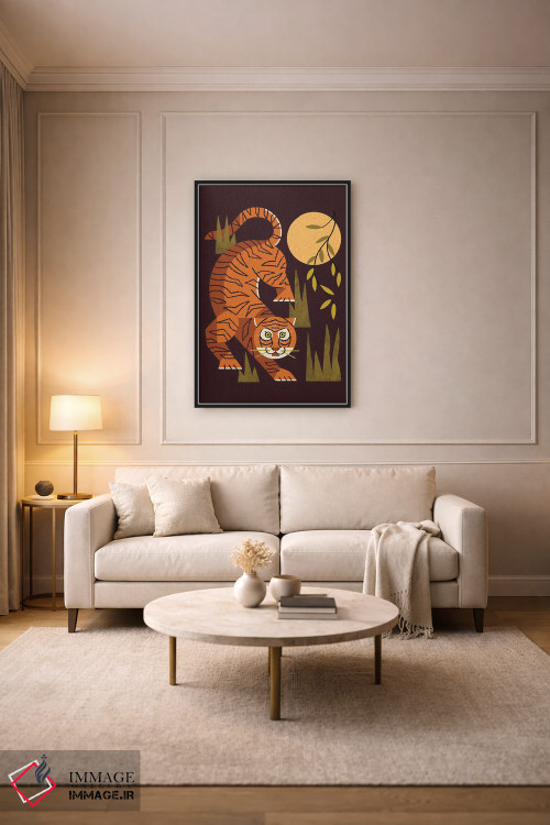 تابلو مدرن ماه ببر اثر رنیا ال. تول - D4B
