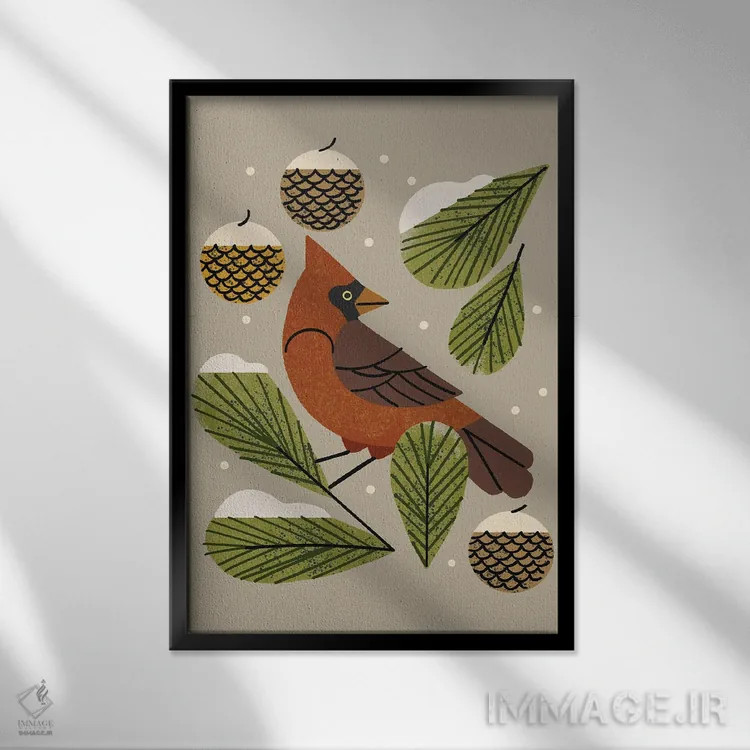 تابلو مدرن کارباورال زمستانی اثر رنیا ال. تول - نمای قابدار مشکی