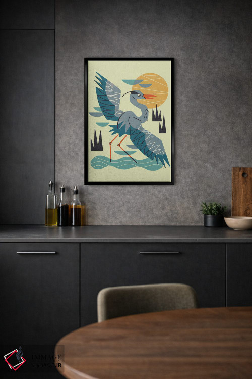 تابلو مدرن حواصیل در حال کشش اثر رنیا ال. تول - D1B