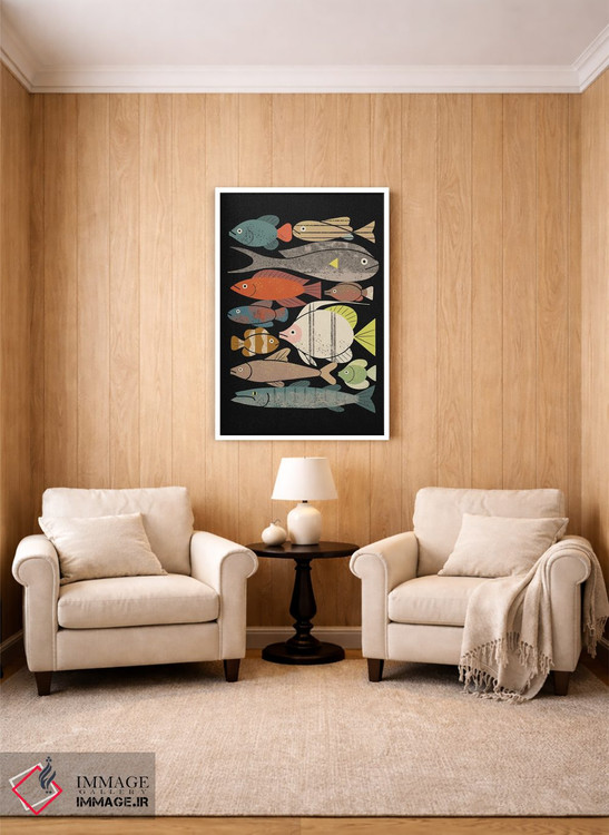 تابلو مدرن انبوه ماهی ها شماره یک اثر رنیا ال. تول - D4W