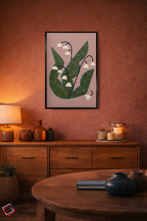 تابلو مدرن گل موگه اثر رنیا ال. تول - D3B