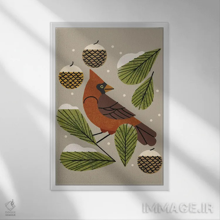 تابلو مدرن کارباورال زمستانی اثر رنیا ال. تول - نمای قابدار سفید