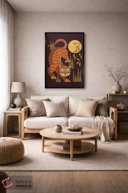 تابلو مدرن ماه ببر اثر رنیا ال. تول - D5B