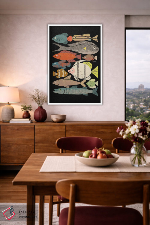 تابلو مدرن انبوه ماهی ها شماره یک اثر رنیا ال. تول - D5W