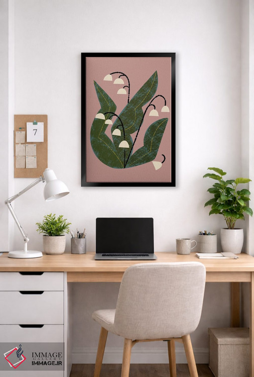 تابلو مدرن گل موگه اثر رنیا ال. تول - D4B