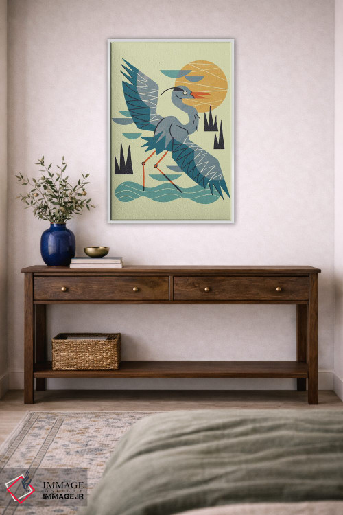 تابلو مدرن حواصیل در حال کشش اثر رنیا ال. تول - D4W