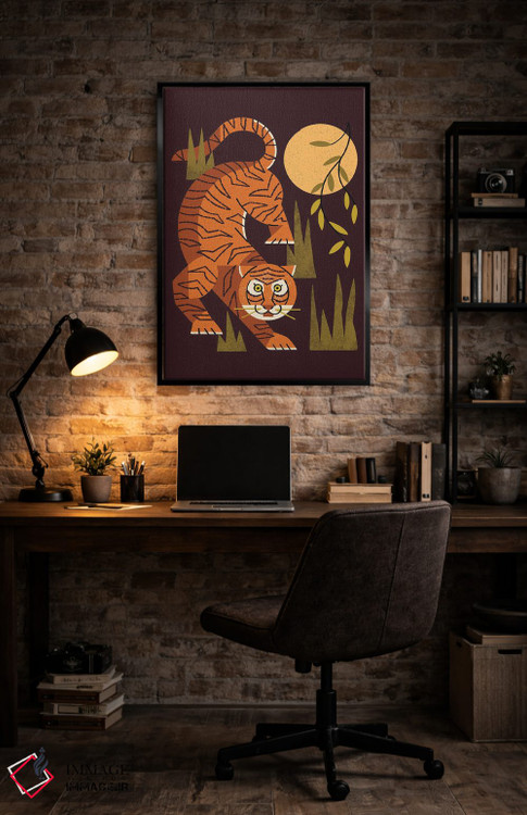 تابلو مدرن ماه ببر اثر رنیا ال. تول - D6B