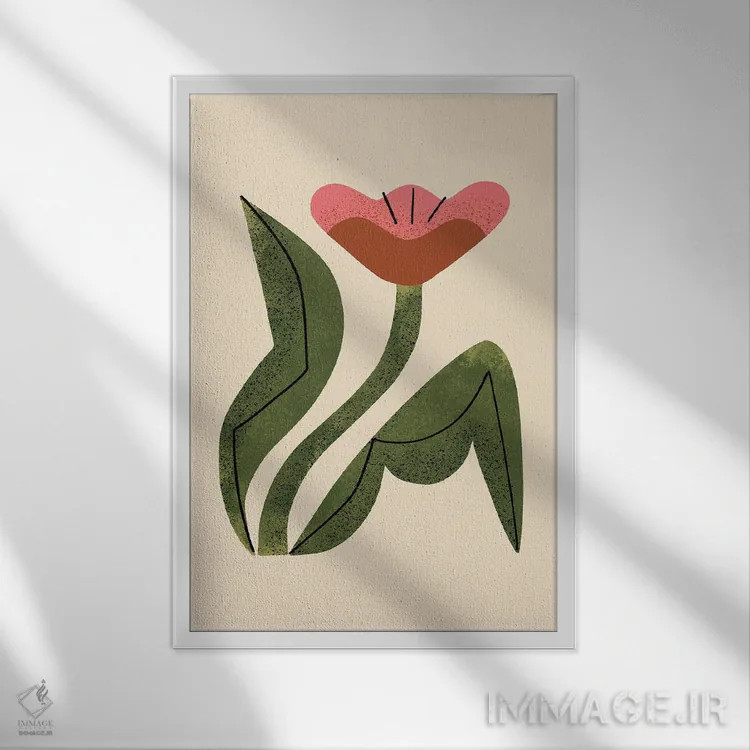 تابلو مدرن گل بزرگ شماره دو اثر رنیا ال. تول - نمای قابدار سفید