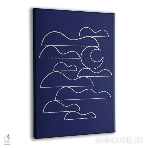تابلو مینیمال ماه و منظره ابرها شماره یک اثر رنیا ال. تول - نمای پرسپکتیو محصول