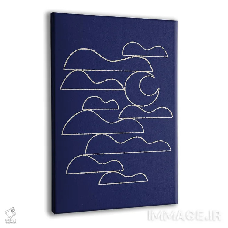 تابلو مینیمال ماه و منظره ابرها شماره یک اثر رنیا ال. تول - نمای پرسپکتیو محصول