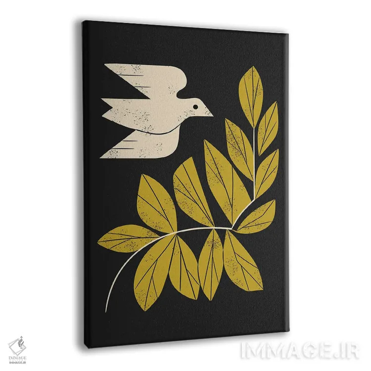 تابلو مدرن قمری و شاخه اثر رنیا ال. تول - نمای پرسپکتیو محصول