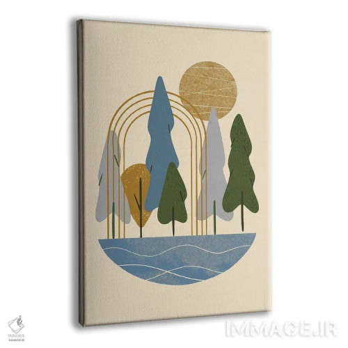 تابلو مینیمال دروازه جنگل اثر رنیا ال. تول - نمای پرسپکتیو محصول