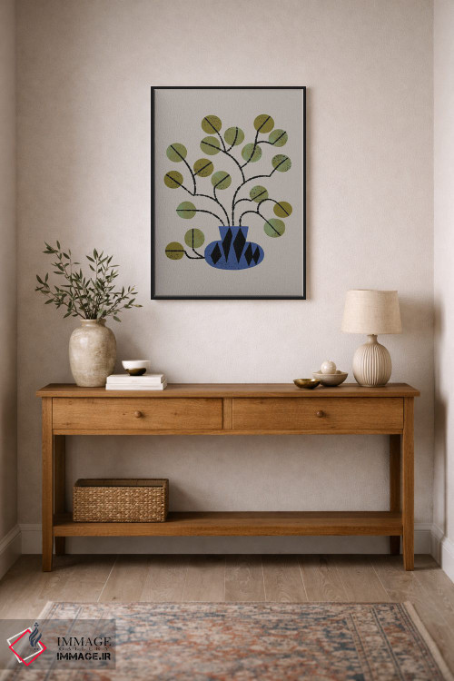 تابلو مدرن گلدان اکالیپتوس اثر رنیا ال. تول - D2B