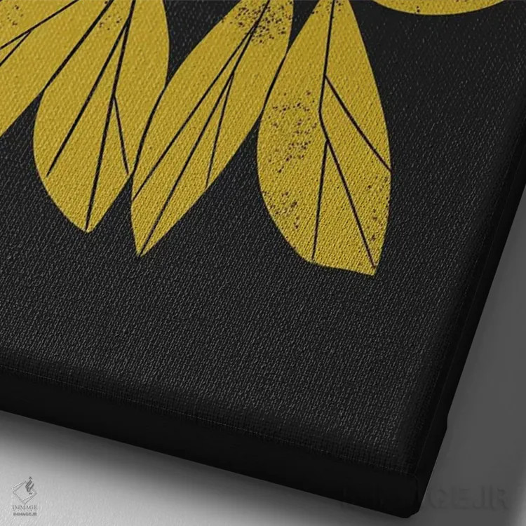 تابلو مدرن قمری و شاخه اثر رنیا ال. تول - نمای نزدیک بافت بوم