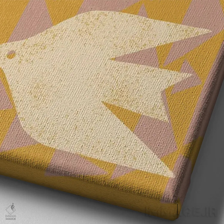 تابلو مینیمال قمری ها در پرواز اثر رنیا ال. تول - نمای نزدیک بافت بوم