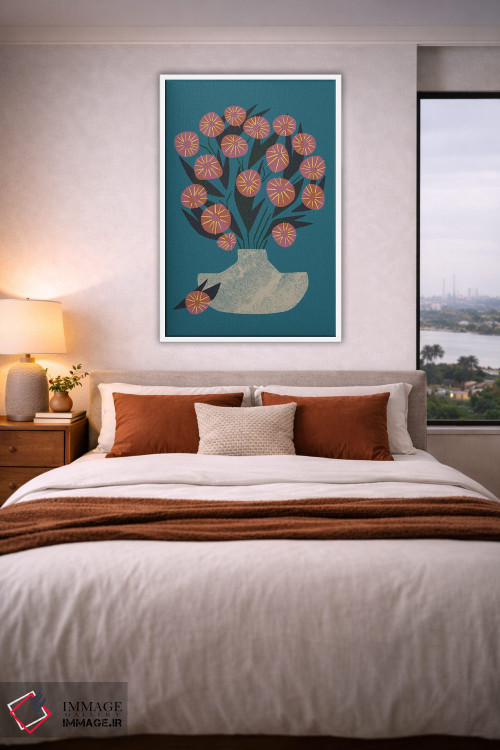 تابلو مدرن طبیعت بی جان دسته گل اثر رنیا ال. تول - D3W