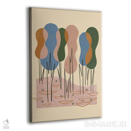 تابلو مینیمال جنگل رویاگونه اثر رنیا ال. تول - نمای پرسپکتیو محصول