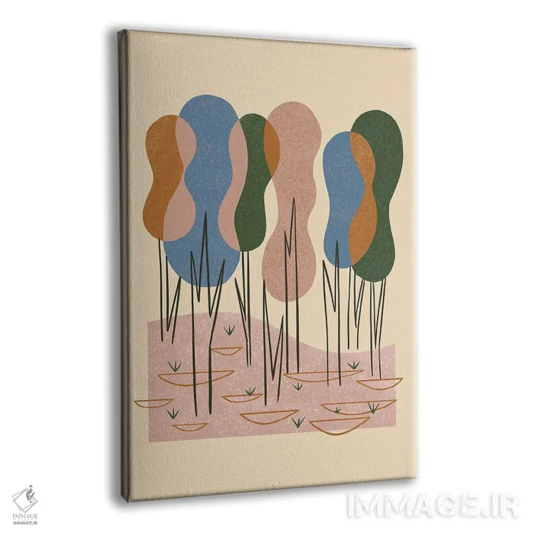 تابلو مینیمال جنگل رویاگونه اثر رنیا ال. تول - نمای پرسپکتیو محصول