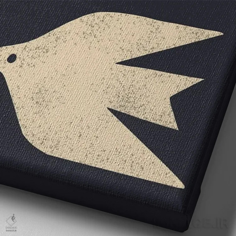 تابلو مینیمال قمری ها در پرواز اثر رنیا ال. تول - نمای نزدیک بافت بوم