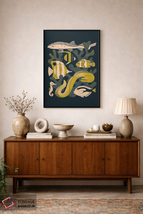 تابلو مدرن ماهی های مرجانی اثر رنیا ال. تول - D2B