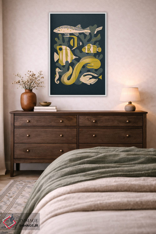 تابلو مدرن ماهی های مرجانی اثر رنیا ال. تول - D3W