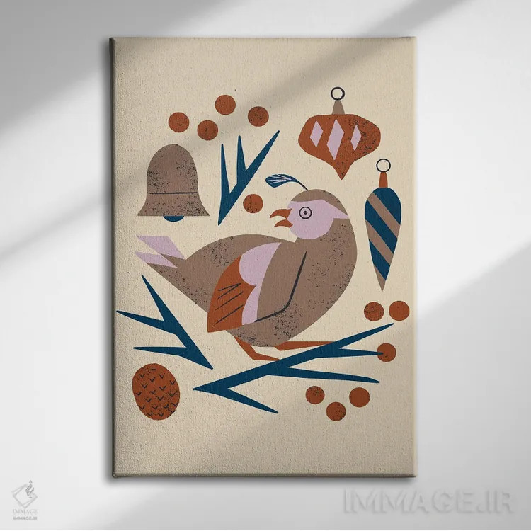 تابلو مینیمال چکاوک تعطیلات اثر رنیا ال. تول - نمای روبهرو روی دیوار