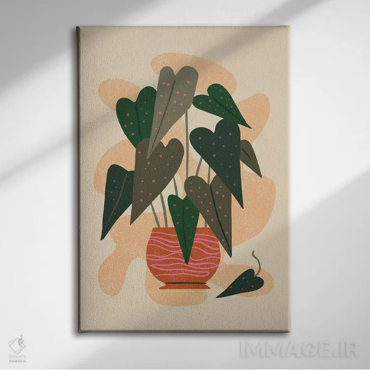 تابلو مینیمال سلام بگونیا اثر رنیا ال. تول - نمای روبهرو روی دیوار