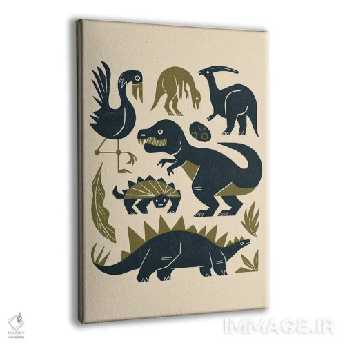 تابلو مدرن دوستان ژوراسیک اثر رنیا ال. تول - نمای پرسپکتیو محصول