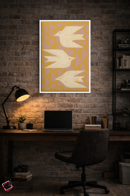 تابلو مینیمال قمری ها در پرواز اثر رنیا ال. تول - D3W