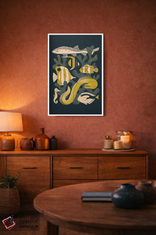 تابلو مدرن ماهی های مرجانی اثر رنیا ال. تول - D4W