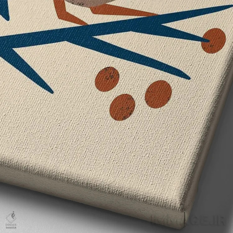 تابلو مینیمال چکاوک تعطیلات اثر رنیا ال. تول - نمای نزدیک بافت بوم