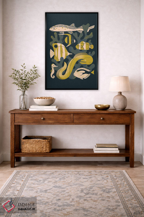 تابلو مدرن ماهی های مرجانی اثر رنیا ال. تول - D5B