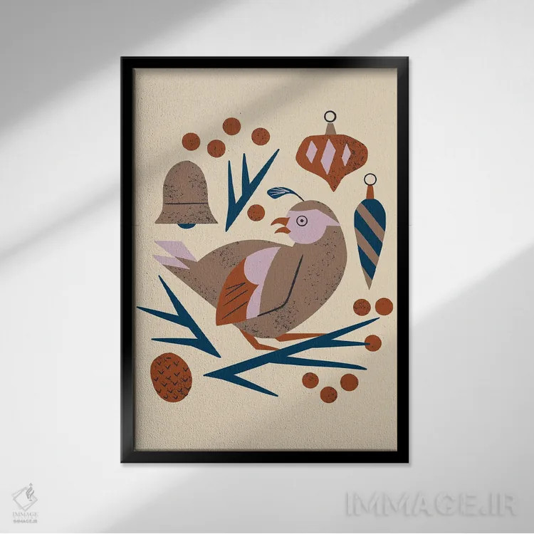 تابلو مینیمال چکاوک تعطیلات اثر رنیا ال. تول - نمای قابدار مشکی