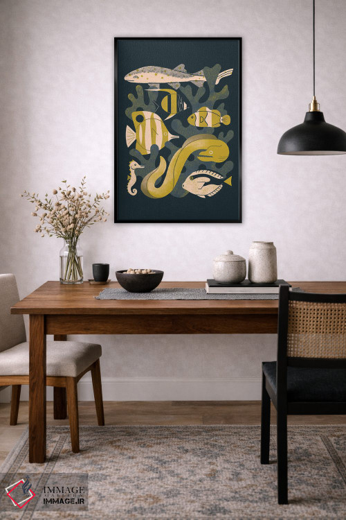 تابلو مدرن ماهی های مرجانی اثر رنیا ال. تول - D6B