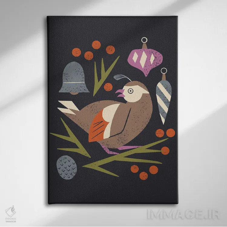 تابلو مینیمال چکاوک تعطیلات اثر رنیا ال. تول - نمای روبهرو روی دیوار