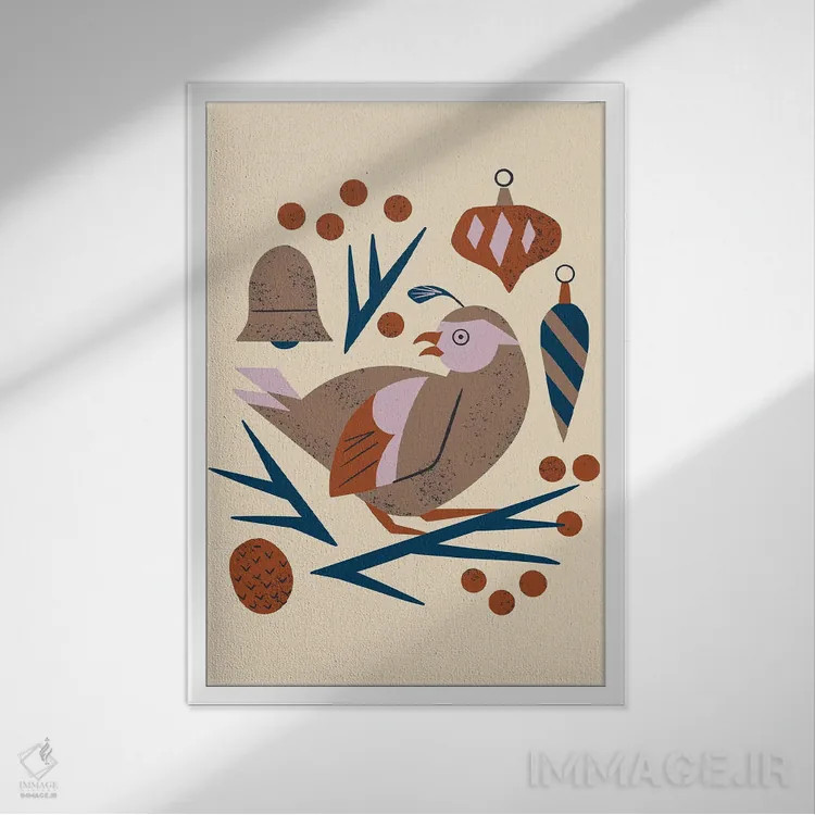 تابلو مینیمال چکاوک تعطیلات اثر رنیا ال. تول - نمای قابدار سفید