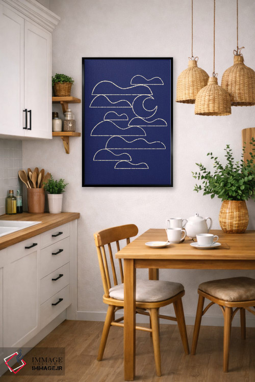 تابلو مینیمال ماه و منظره ابرها شماره یک اثر رنیا ال. تول - D5B