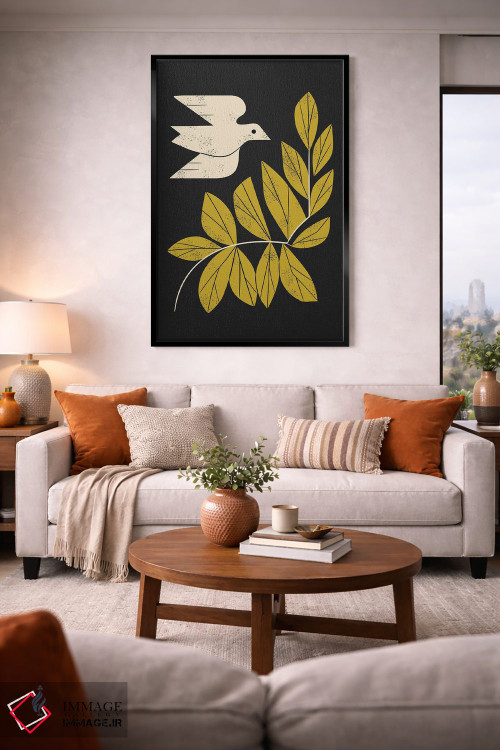 تابلو مدرن قمری و شاخه اثر رنیا ال. تول - D2B