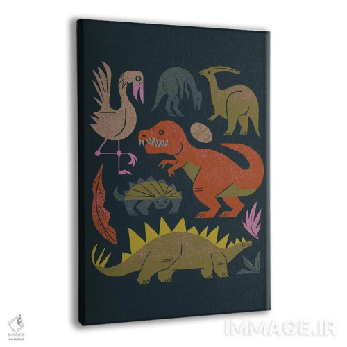 تابلو مدرن دوستان ژوراسیک اثر رنیا ال. تول - نمای پرسپکتیو محصول