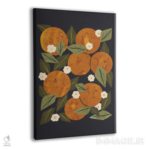 تابلو مدرن دسته گل نارنجی اثر رنیا ال. تول - نمای پرسپکتیو محصول