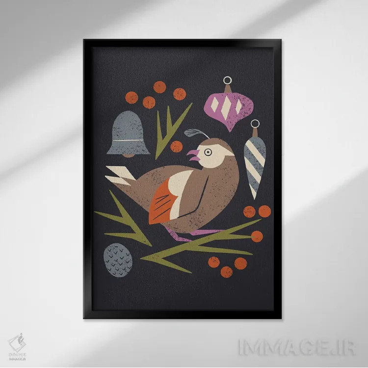 تابلو مینیمال چکاوک تعطیلات اثر رنیا ال. تول - نمای قابدار مشکی