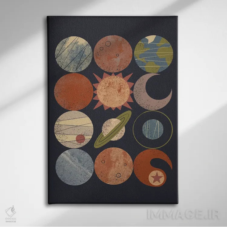 تابلو مدرن شبکه سامانه خانگی اثر رنیا ال. تول - نمای روبهرو روی دیوار