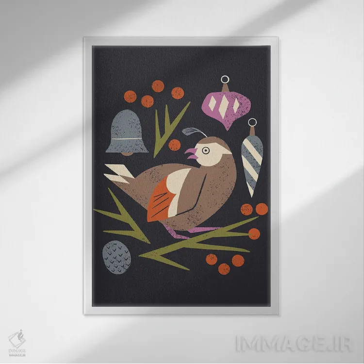 تابلو مینیمال چکاوک تعطیلات اثر رنیا ال. تول - نمای قابدار سفید