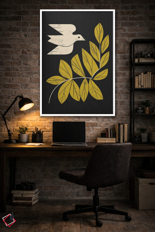 تابلو مدرن قمری و شاخه اثر رنیا ال. تول - D3W