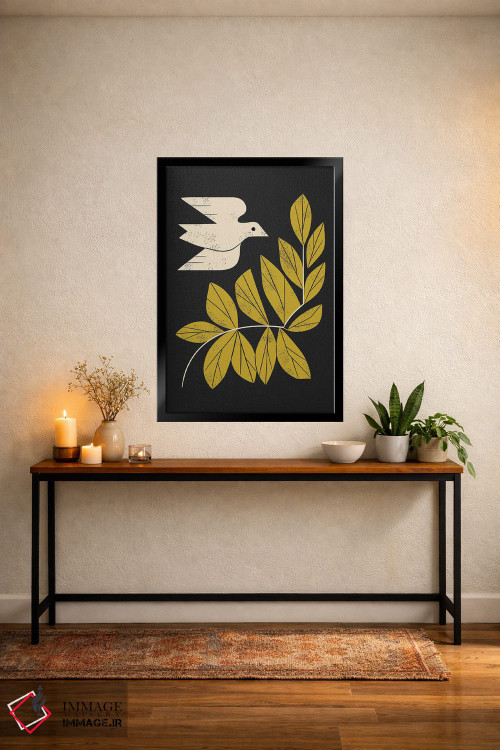 تابلو مدرن قمری و شاخه اثر رنیا ال. تول - D4B