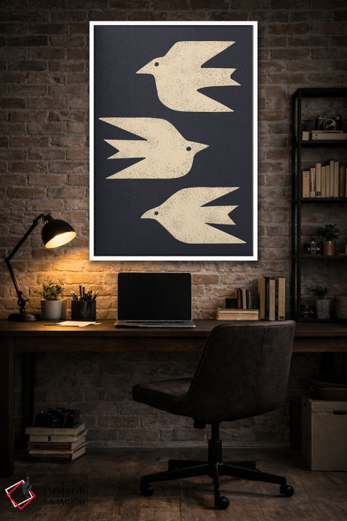 تابلو مینیمال قمری ها در پرواز اثر رنیا ال. تول - D3W