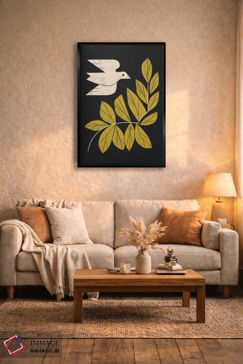 تابلو مدرن قمری و شاخه اثر رنیا ال. تول - D5B