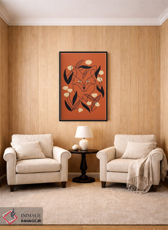 تابلو مینیمال روباه گلدار اثر رنیا ال. تول - D3B